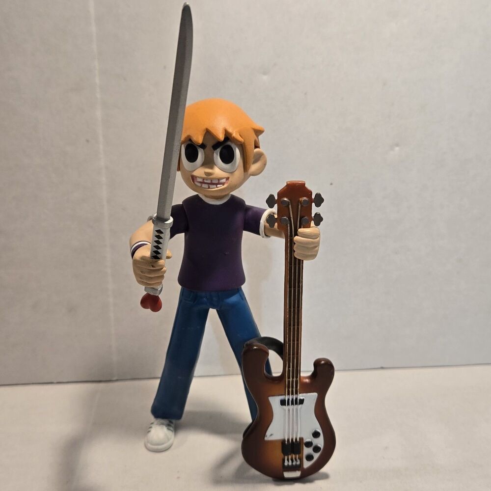 Mezco Toyz Scott Pilgrim 6" Action Figure - Purple Shirt (Complete) - RARE 2011